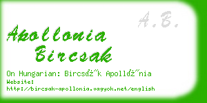 apollonia bircsak business card